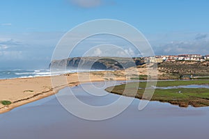 Praia da Foz do Sizandro beach in Torres Vedras, Portugal