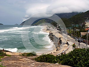 Praia da Macumba beach in Recreio dos Bandeirantes, Rio de Janeiro