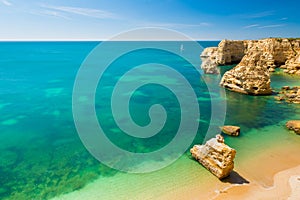 Praia da Marinha - Beautiful Beach Marinha in Algarve, Portugal photo