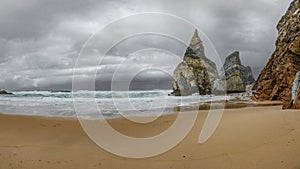 Praia da Ursa spectacular beach near Cabo da Roca cape in Portugal,