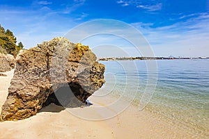 Praia de Albarquel. Beach at Atlantic Ocean in Portugal photo