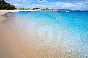 Praia de Rodas beach in islas Cies island Vigo Spain photo