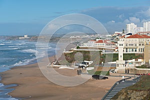 Praia de Santa Cruz beach iwith atlantic ocean Portugal