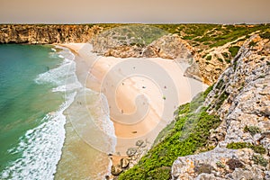 Praia do Beliche - beautiful coast and beach of Algarve, Portugal photo