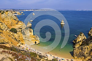 Praia do Camilo beach in Lagos, Algarve region, Portugal