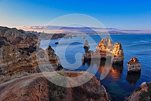 Praia do Camilo at Sunset in Lagos, Portugal