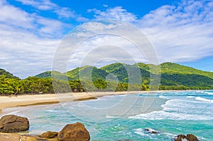 Praia Lopes Mendes beach on tropical island Ilha Grande Brazil