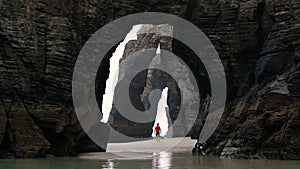 Praia or Playa de las Catedrais Cathedral Beach, Ribadeo, Galicia,