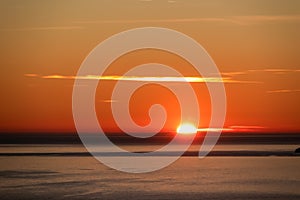 Praiano - Scenic sunset behind the Li Galli islands in the Mediterranean Sea. View from Positano,  Amalfi Coast, Italy, Europe.