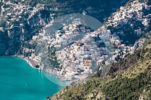 Praiano - Scenic view from hiking trail between Positano and Praiano at the Amalfi Coast, Campania, Italy, Europe