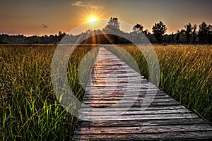 Prairie Boardwalk Sunset