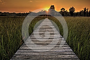 Prairie Boardwalk Sunset