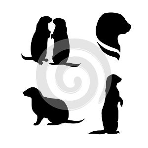 Prairie dog vector silhouettes