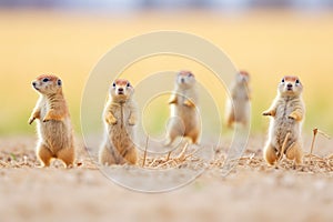 prairie dogs in formation chirping like choir