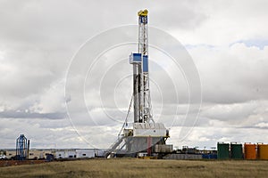 Prairie oil drilling rig