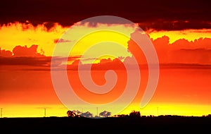 Prairie Storm Clouds Sunset