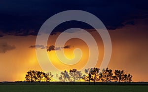 Prairie Storm Clouds Sunset