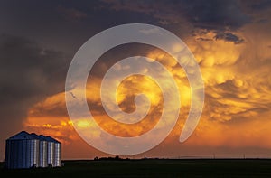 Prairie Storm Clouds Sunset