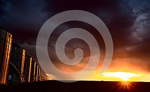 Prairie Storm Clouds Sunset