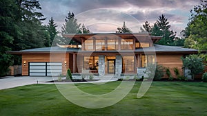 Prairie-Style Home. Concept Architecture, Interior Design, Natural Materials, Open Spaces photo