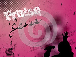 Praise Jesus Pink Background with Room for Text