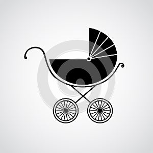 Pram for baby. Vector illustration. Background. Endless texture can be used for printing onto fabric and paper or scrap booking.