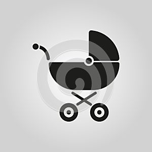Pram icon. Baby buggy vector design. Baby carriage symbol. web. graphic. JPG. AI. app. logo. object. flat. image. sign