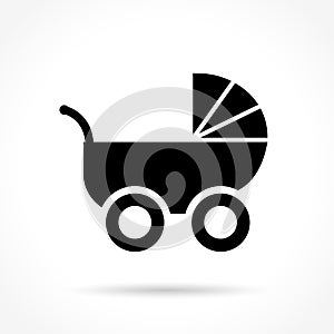 Pram icon on white background