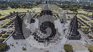 Prambanan temple from the above
