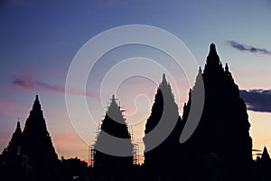 Prambanan Temple architecture silhouette