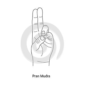 Pran Mudra / Gesture of Life. Vector