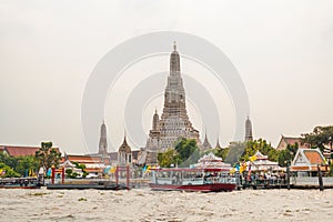 The Prangs of Wat Arun temple. Bangkok, Thailand