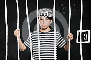 Prank boy in jail photo