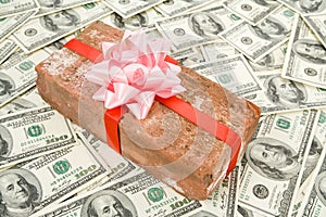 Prank gift and dollars
