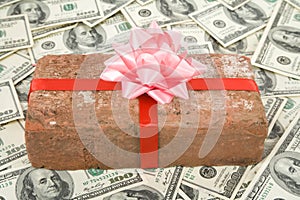 Prank gift and dollars