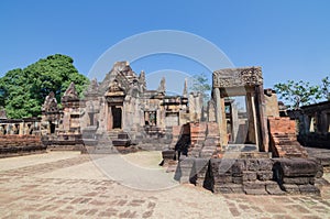 Prasat Mueang Tam historical park about a thousand years ago at Buriram province Thailand