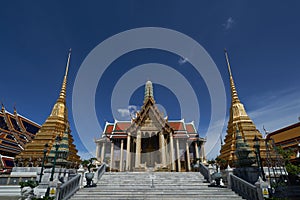 Prasat Phra Thep Bidon inside Wat Phra Kaew or Temple of Emerald Buddha in Bangkok photo