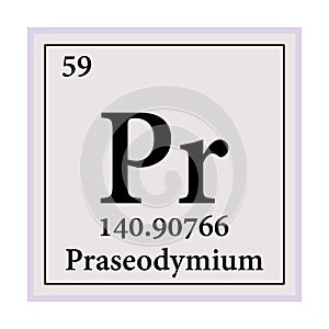 Praseodymium Periodic Table of the Elements Vector illustration eps 10