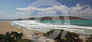 Panoramic view of Prasonisi cape, Rhodes island - Greece