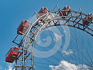 Prater Riesenrad gianf Ferris wheel in Vienna view Austria prater funfair