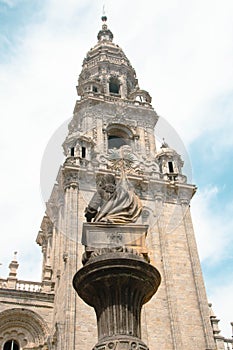 Praterias square and Fuente de los Caballos at Santiago de Compostela photo