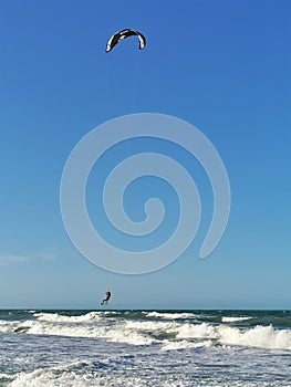 Kitesurf at Beach Canoa Quebrada, CearÃÂ¡, Brazil photo