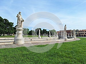 Prato della Valle with statues in Padova. photo
