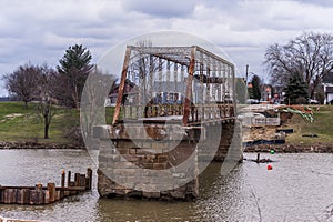 Pratt Through Truss Bridge Demolition - Big Sandy River, Greenup, Kentucky
