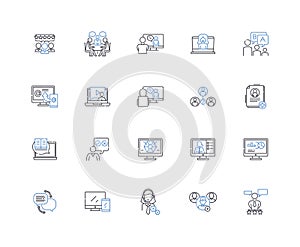 Prattling parents line icons collection. Gossip, Nattering, Chatter, Chit-chat, Jabbering, Blathering, Rambling vector