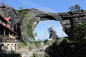 Pravcicka brana rock gate, Bohemian Switzerland, Czechia