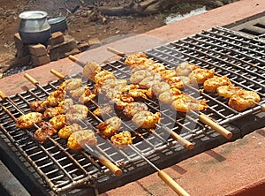 Camarones brocheta en indio región página 