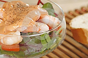 Prawn cocktail close up