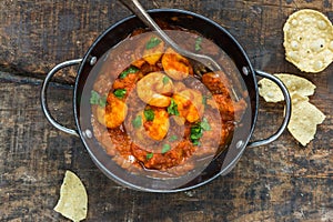 Prawn curry and rice