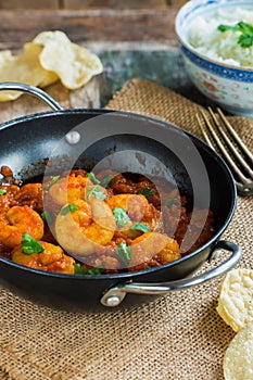 Prawn curry and rice